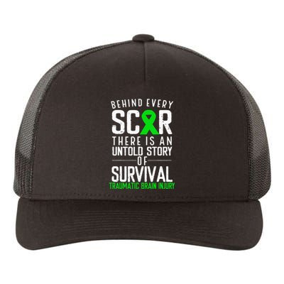 Traumatic Brain Injury Awareness Every Scar Green Ribbon Yupoong Adult 5-Panel Trucker Hat