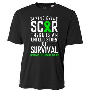 Traumatic Brain Injury Awareness Every Scar Green Ribbon Cooling Performance Crew T-Shirt