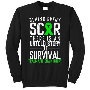 Traumatic Brain Injury Awareness Every Scar Green Ribbon Sweatshirt