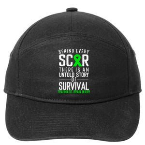 Traumatic Brain Injury Awareness Every Scar Green Ribbon 7-Panel Snapback Hat