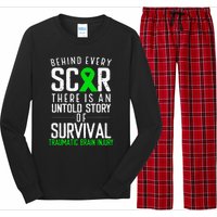 Traumatic Brain Injury Awareness Every Scar Green Ribbon Long Sleeve Pajama Set