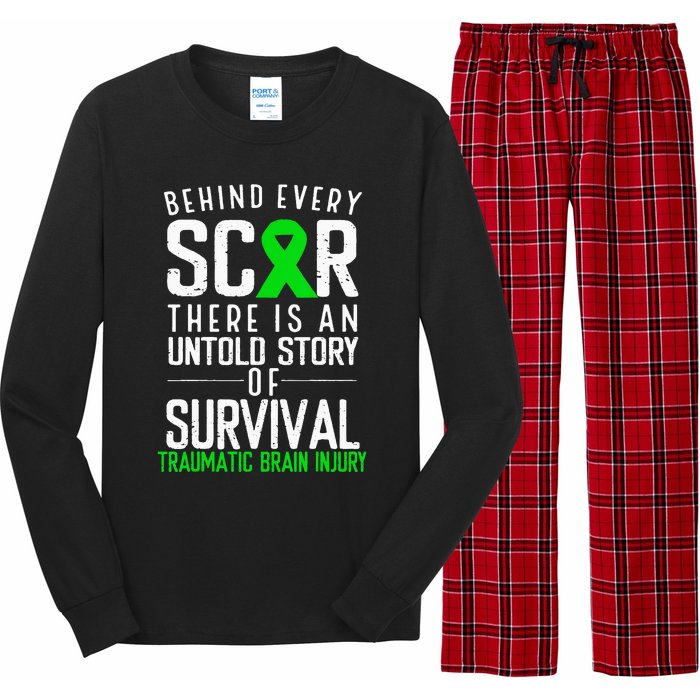 Traumatic Brain Injury Awareness Every Scar Green Ribbon Long Sleeve Pajama Set