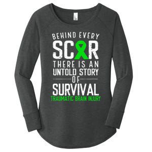 Traumatic Brain Injury Awareness Every Scar Green Ribbon Women's Perfect Tri Tunic Long Sleeve Shirt