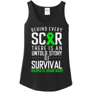 Traumatic Brain Injury Awareness Every Scar Green Ribbon Ladies Essential Tank