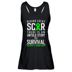 Traumatic Brain Injury Awareness Every Scar Green Ribbon Ladies Essential Flowy Tank