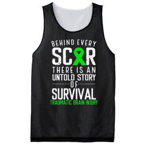 Traumatic Brain Injury Awareness Every Scar Green Ribbon Mesh Reversible Basketball Jersey Tank