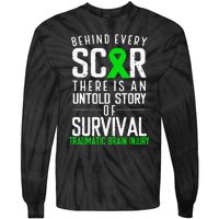 Traumatic Brain Injury Awareness Every Scar Green Ribbon Tie-Dye Long Sleeve Shirt