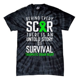 Traumatic Brain Injury Awareness Every Scar Green Ribbon Tie-Dye T-Shirt