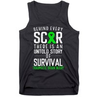 Traumatic Brain Injury Awareness Every Scar Green Ribbon Tank Top