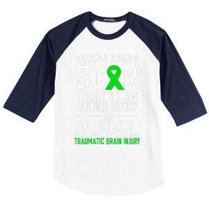 Traumatic Brain Injury Awareness Every Scar Green Ribbon Baseball Sleeve Shirt