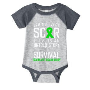 Traumatic Brain Injury Awareness Every Scar Green Ribbon Infant Baby Jersey Bodysuit