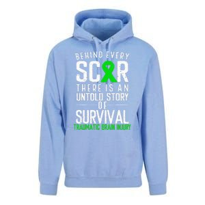 Traumatic Brain Injury Awareness Every Scar Green Ribbon Unisex Surf Hoodie