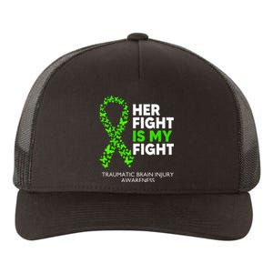 Traumatic Brain Injury Awareness Her Fight Green Ribbon Yupoong Adult 5-Panel Trucker Hat