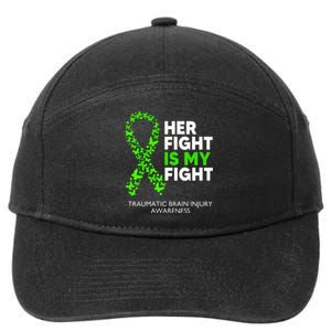 Traumatic Brain Injury Awareness Her Fight Green Ribbon 7-Panel Snapback Hat