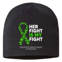 Traumatic Brain Injury Awareness Her Fight Green Ribbon Sustainable Beanie