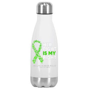 Traumatic Brain Injury Awareness Her Fight Green Ribbon Stainless Steel Insulated Water Bottle