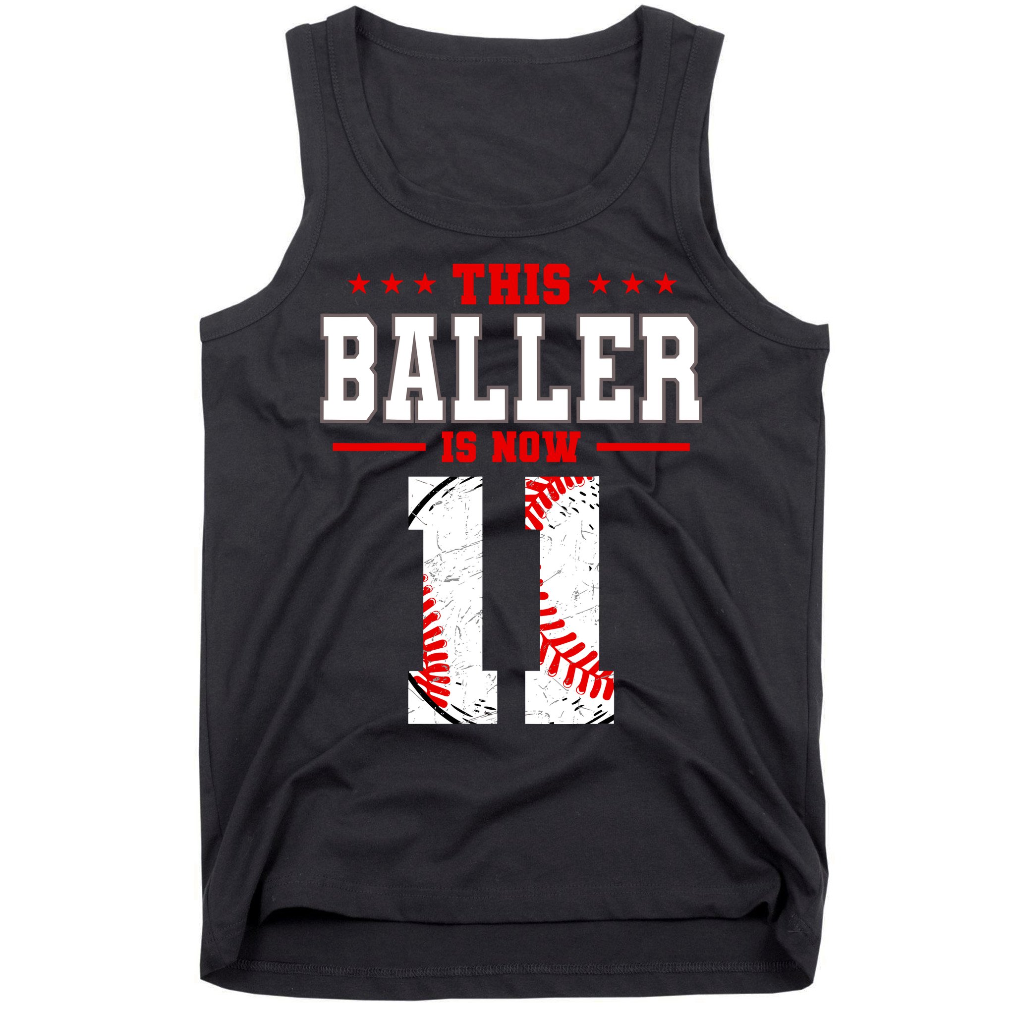 This Baller Is Now 11 Birthday Baseball Theme Bday Party Tank Top