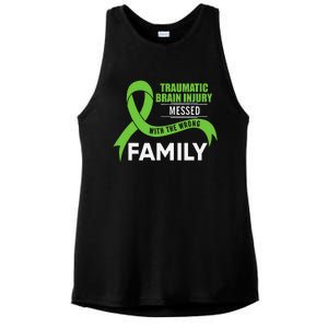 Traumatic Brain Injury Awareness Messed With Wrong Family Ladies PosiCharge Tri-Blend Wicking Tank