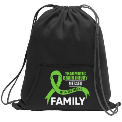 Traumatic Brain Injury Awareness Messed With Wrong Family Sweatshirt Cinch Pack Bag