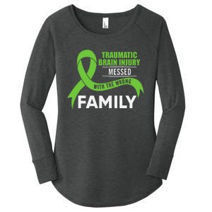 Traumatic Brain Injury Awareness Messed With Wrong Family Women's Perfect Tri Tunic Long Sleeve Shirt