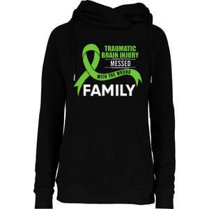 Traumatic Brain Injury Awareness Messed With Wrong Family Womens Funnel Neck Pullover Hood