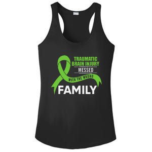 Traumatic Brain Injury Awareness Messed With Wrong Family Ladies PosiCharge Competitor Racerback Tank