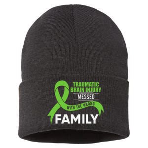 Traumatic Brain Injury Awareness Messed With Wrong Family Sustainable Knit Beanie