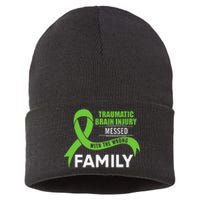 Traumatic Brain Injury Awareness Messed With Wrong Family Sustainable Knit Beanie