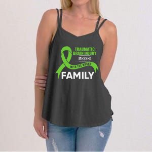 Traumatic Brain Injury Awareness Messed With Wrong Family Women's Strappy Tank