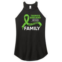 Traumatic Brain Injury Awareness Messed With Wrong Family Women's Perfect Tri Rocker Tank