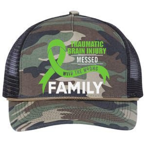 Traumatic Brain Injury Awareness Messed With Wrong Family Retro Rope Trucker Hat Cap