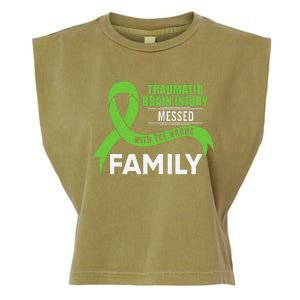 Traumatic Brain Injury Awareness Messed With Wrong Family Garment-Dyed Women's Muscle Tee