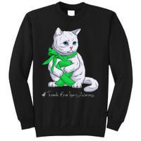 Traumatic Brain Injury Awareness Month Green Ribbon Cat Sweatshirt