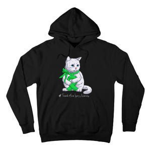 Traumatic Brain Injury Awareness Month Green Ribbon Cat Tall Hoodie