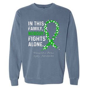 Traumatic Brain Injury In This Family Nobody Fights Alone Garment-Dyed Sweatshirt