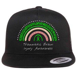 Traumatic Brain Injury Rainbow TBI Awareness Flat Bill Trucker Hat