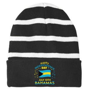 The Bahamas Independence Day Bahamian Pride The Bahamas Flag Striped Beanie with Solid Band