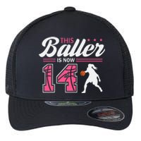 This Baller Is Now 14 Year Old Basketball 14th Birthday Flexfit Unipanel Trucker Cap