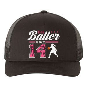 This Baller Is Now 14 Year Old Basketball 14th Birthday Yupoong Adult 5-Panel Trucker Hat