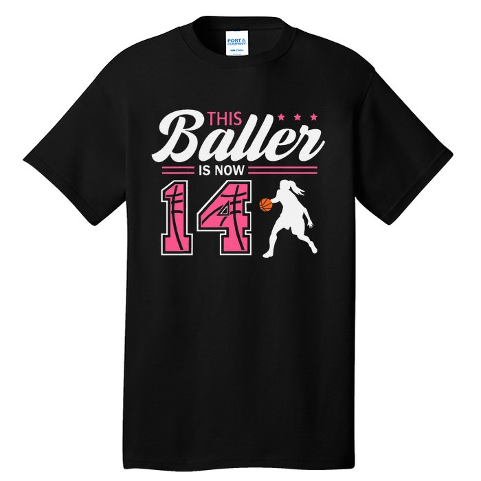 This Baller Is Now 14 Year Old Basketball 14th Birthday Tall T-Shirt