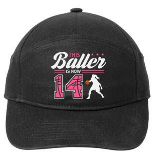 This Baller Is Now 14 Year Old Basketball 14th Birthday 7-Panel Snapback Hat