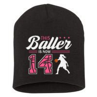 This Baller Is Now 14 Year Old Basketball 14th Birthday Short Acrylic Beanie