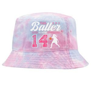 This Baller Is Now 14 Year Old Basketball 14th Birthday Tie-Dyed Bucket Hat