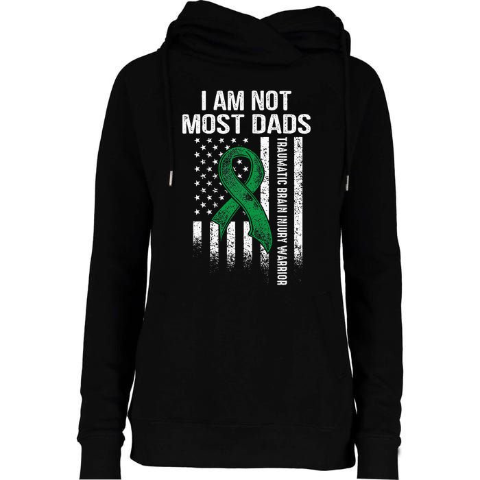 Traumatic Brain Injury Survivor Most Dads TBI Warrior Womens Funnel Neck Pullover Hood