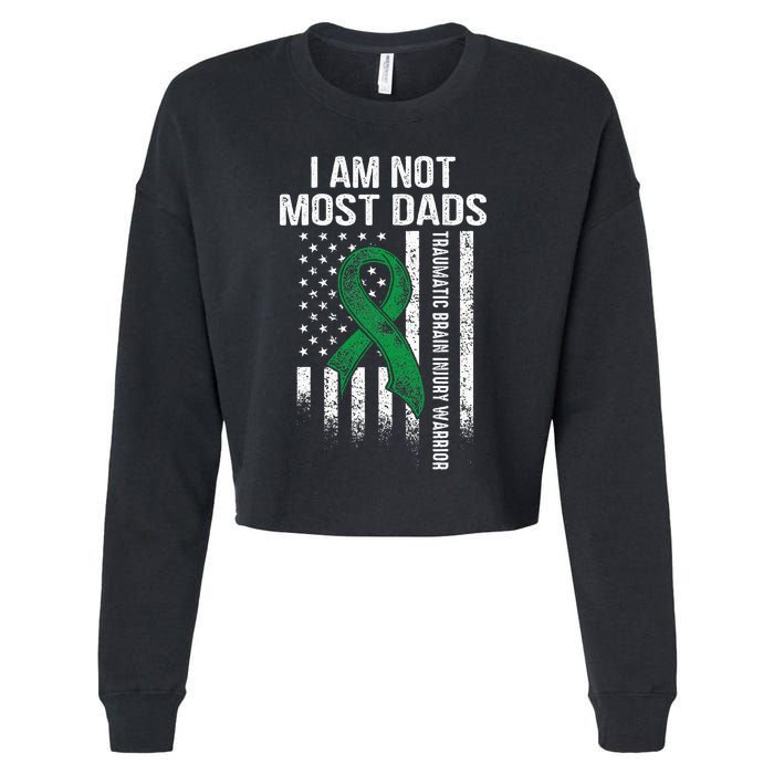 Traumatic Brain Injury Survivor Most Dads TBI Warrior Cropped Pullover Crew