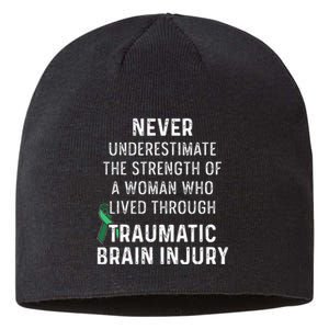 Traumatic Brain Injury Survivor Strength TBI Warrior Sustainable Beanie