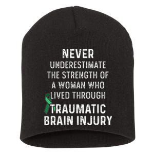 Traumatic Brain Injury Survivor Strength TBI Warrior Short Acrylic Beanie