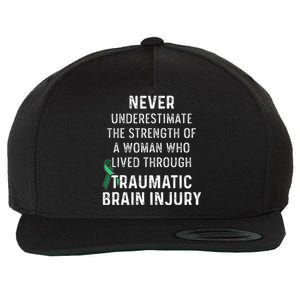 Traumatic Brain Injury Survivor Strength TBI Warrior Wool Snapback Cap