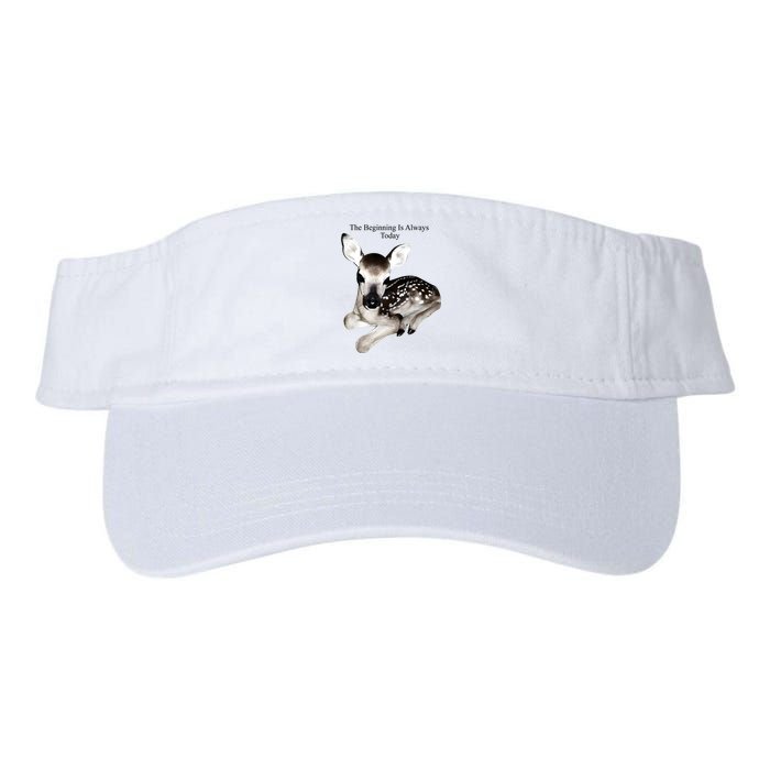 The Beginning Is Always Today Deer Valucap Bio-Washed Visor