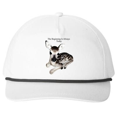 The Beginning Is Always Today Deer Snapback Five-Panel Rope Hat